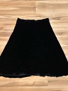 Classic Dark Blue Velvet A-Line Skirt